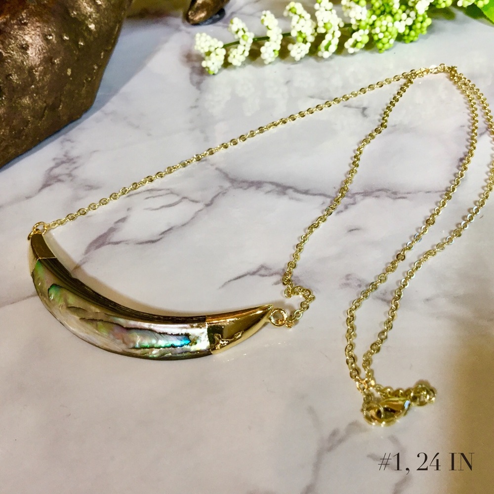 🆕Abalone/14K Crescent Pendant - Picture 5 of 7